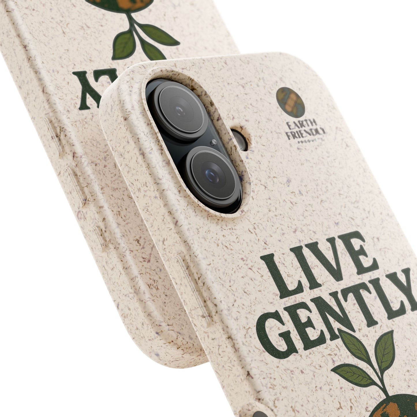Eco-Friendly Phone Case, Biodegradable Phone Cover, Earth-Friendly Case, Sustainable Gift, Live Gently Design, Green Lifestyle Accessory