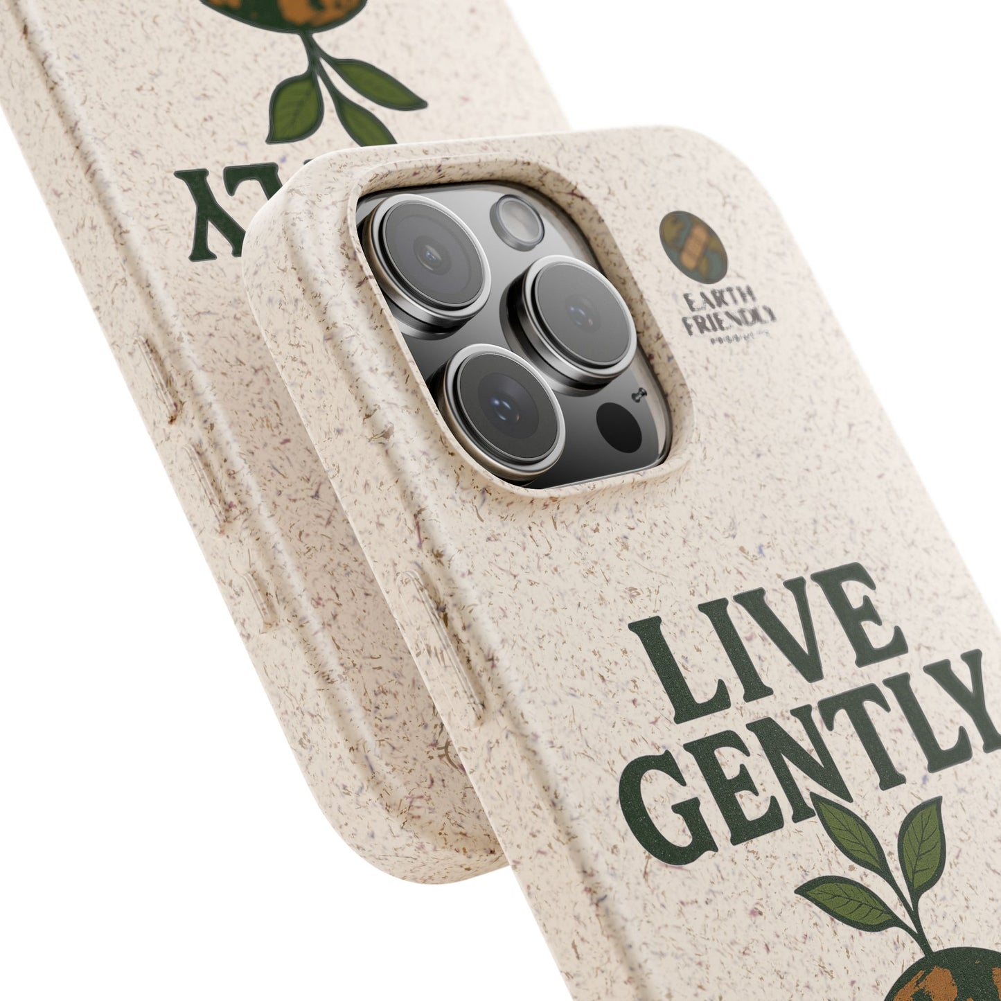 Eco-Friendly Phone Case, Biodegradable Phone Cover, Earth-Friendly Case, Sustainable Gift, Live Gently Design, Green Lifestyle Accessory