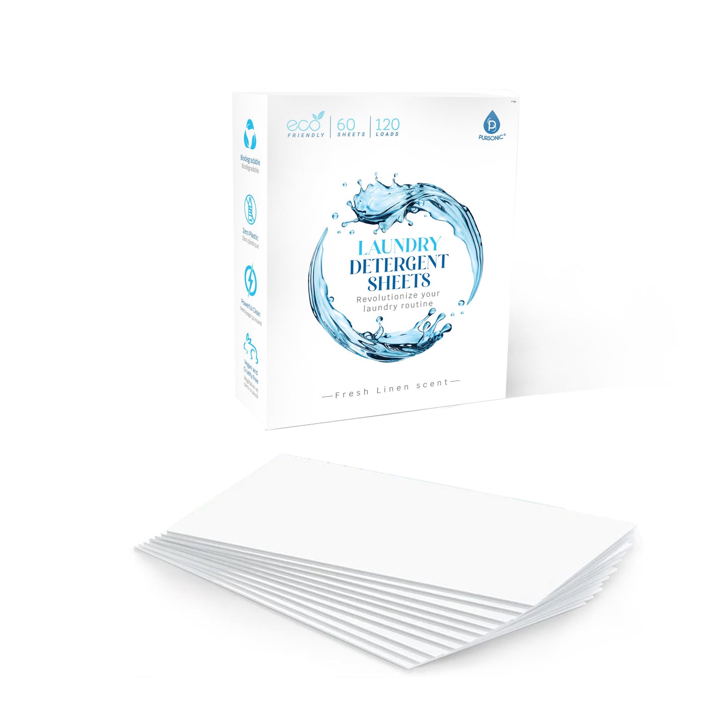 Natural Laundry Detergent Sheets ,Eco Friendly– Fresh Linen Scent-1