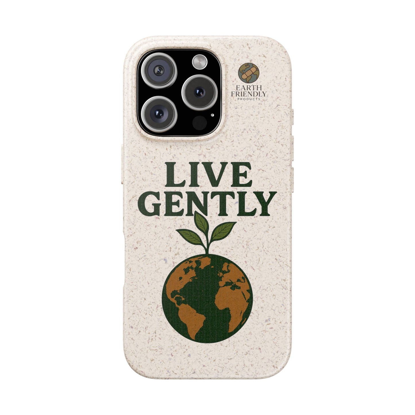 Eco-Friendly Phone Case, Biodegradable Phone Cover, Earth-Friendly Case, Sustainable Gift, Live Gently Design, Green Lifestyle Accessory