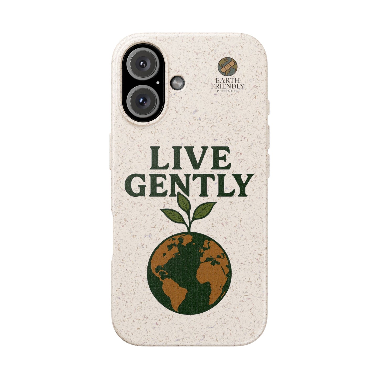 Eco-Friendly Phone Case, Biodegradable Phone Cover, Earth-Friendly Case, Sustainable Gift, Live Gently Design, Green Lifestyle Accessory