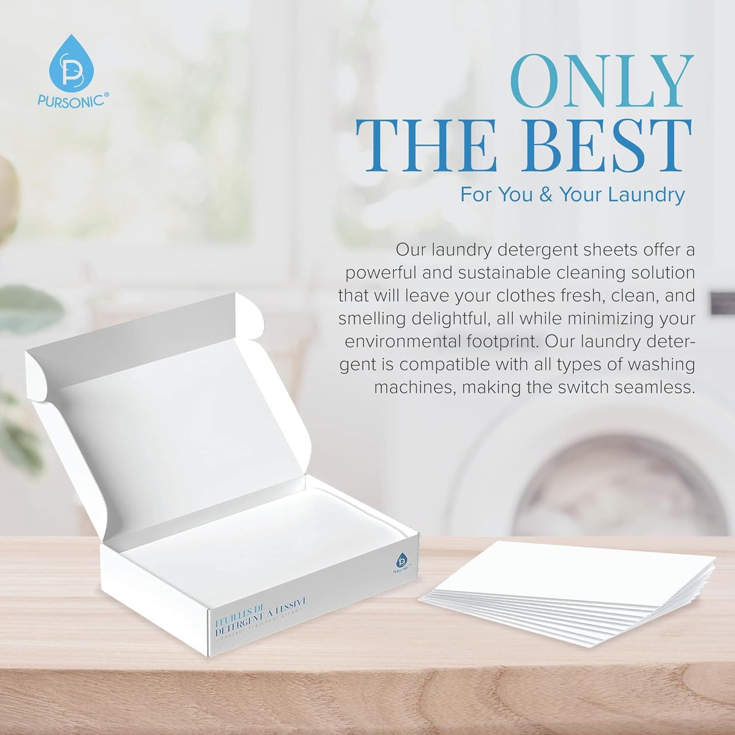Natural Laundry Detergent Sheets ,Eco Friendly– Fresh Linen Scent-4