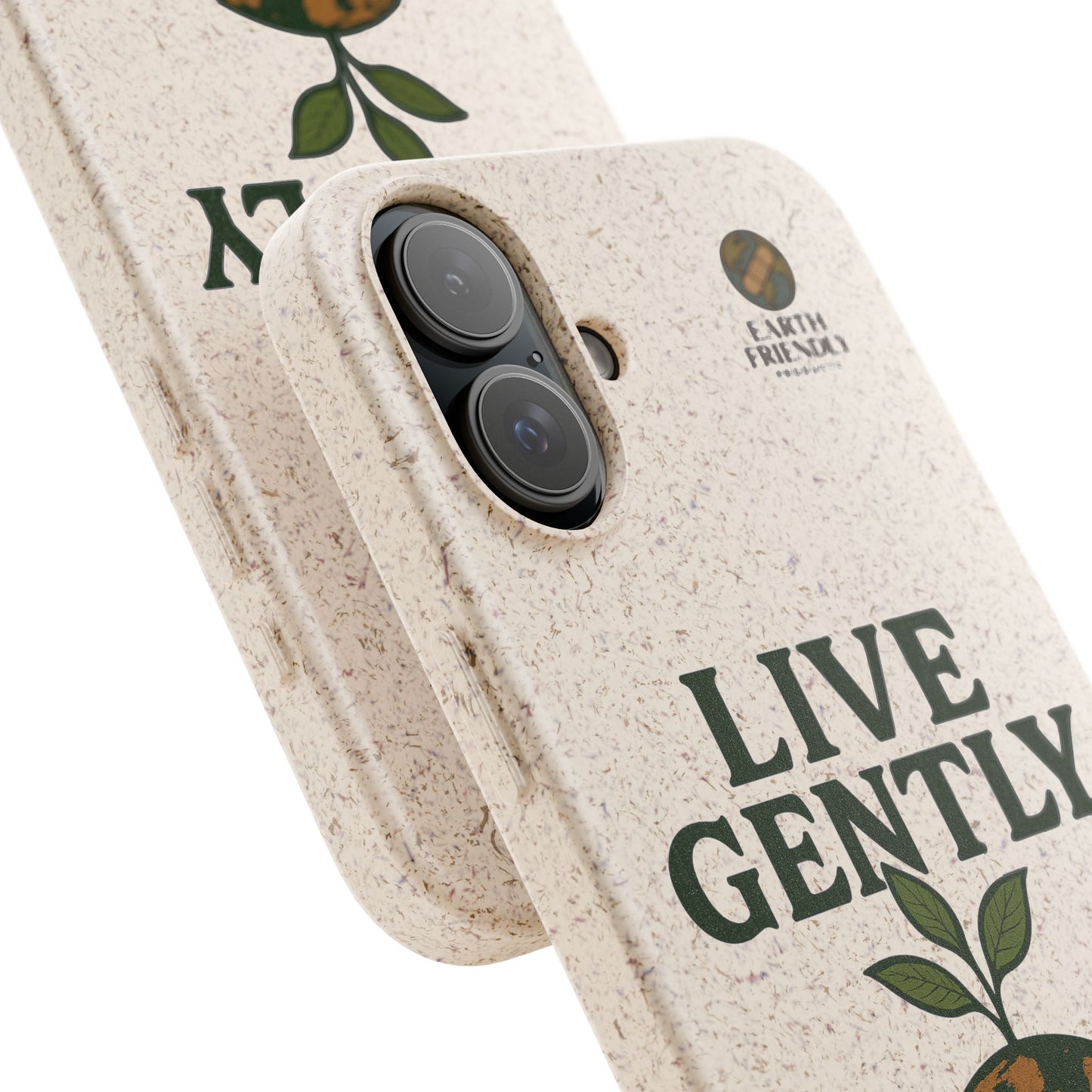 Eco-Friendly Phone Case, Biodegradable Phone Cover, Earth-Friendly Case, Sustainable Gift, Live Gently Design, Green Lifestyle Accessory
