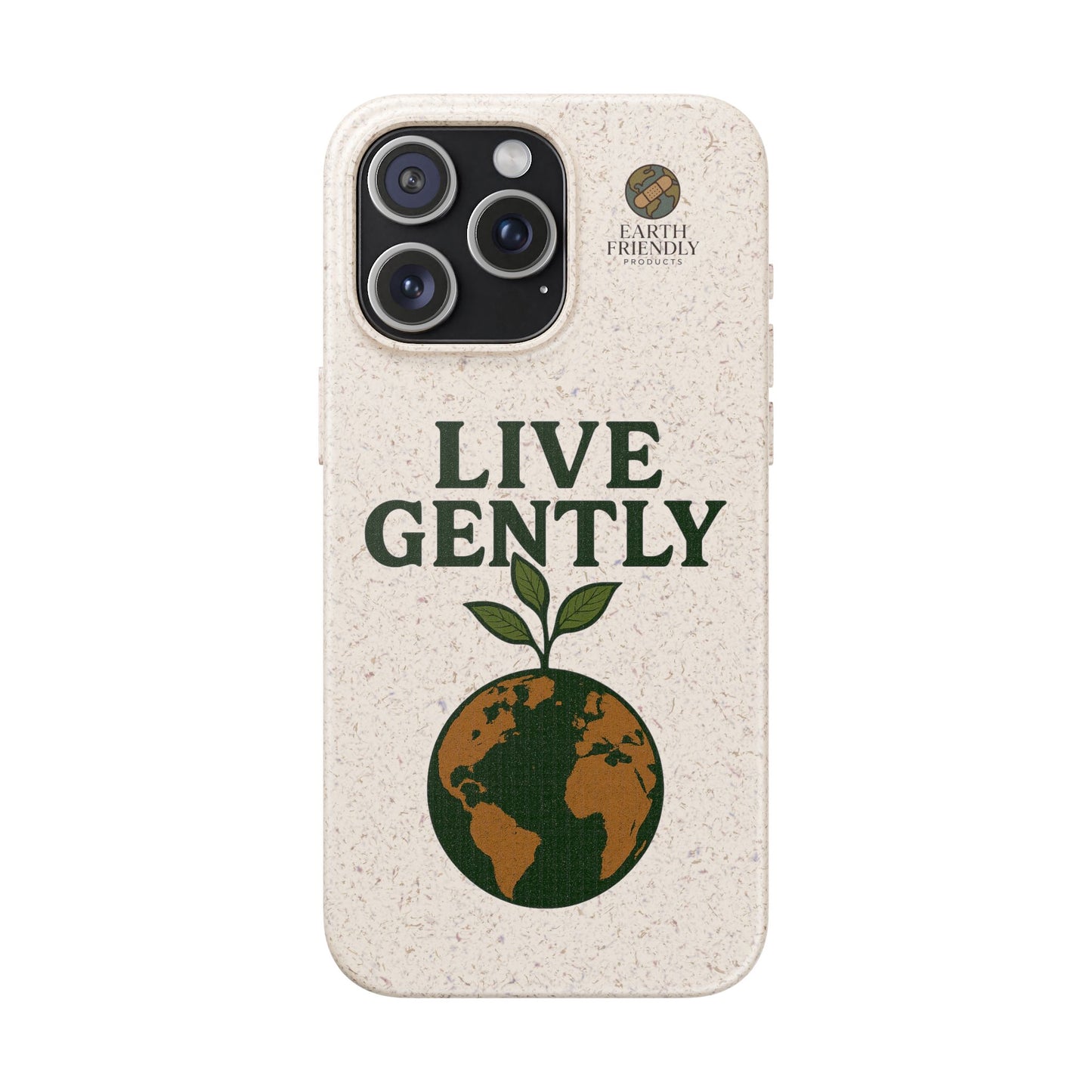 Eco-Friendly Phone Case, Biodegradable Phone Cover, Earth-Friendly Case, Sustainable Gift, Live Gently Design, Green Lifestyle Accessory