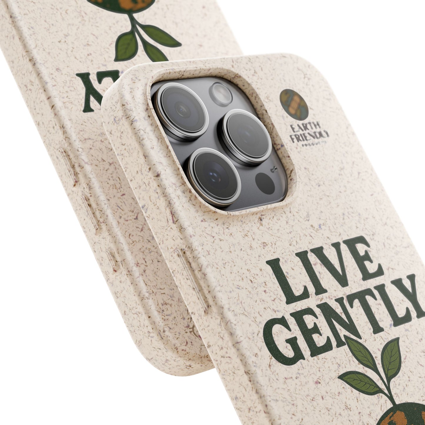Eco-Friendly Phone Case, Biodegradable Phone Cover, Earth-Friendly Case, Sustainable Gift, Live Gently Design, Green Lifestyle Accessory
