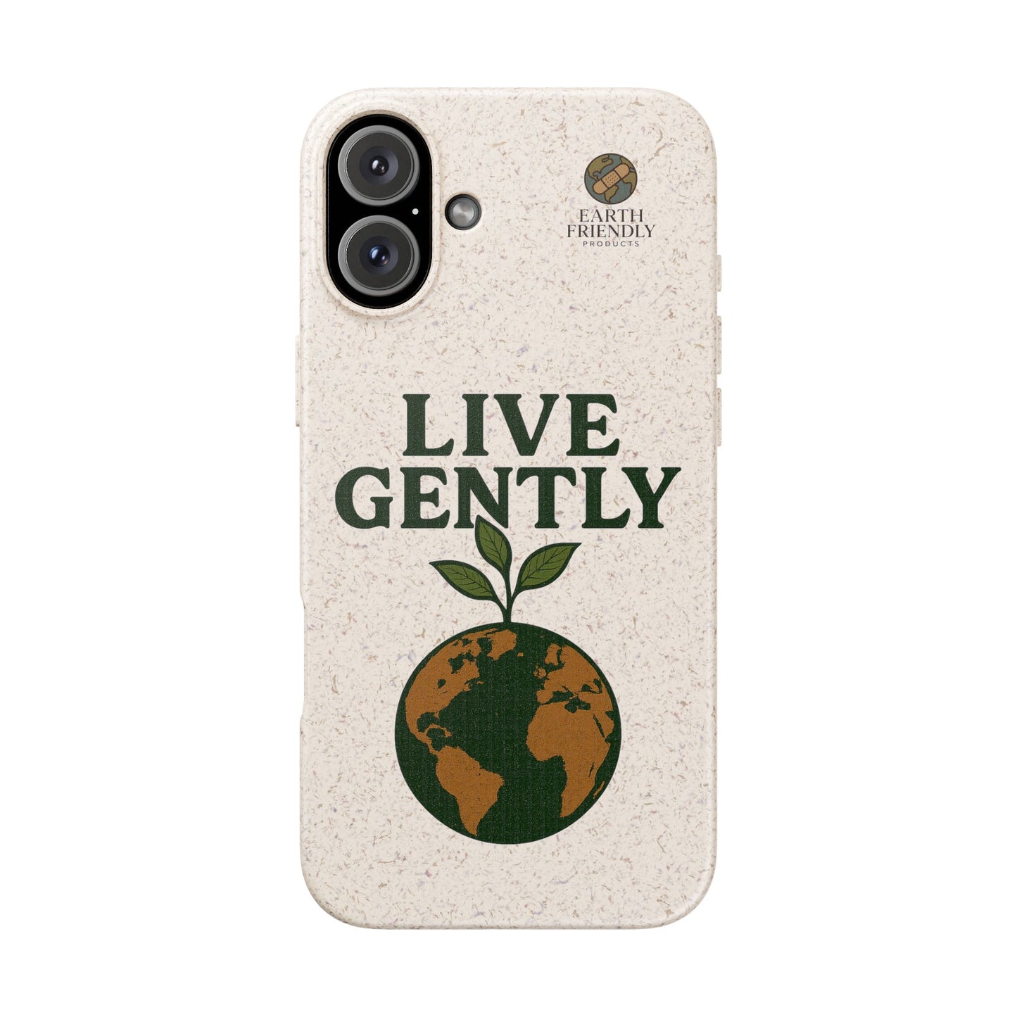 Eco-Friendly Phone Case, Biodegradable Phone Cover, Earth-Friendly Case, Sustainable Gift, Live Gently Design, Green Lifestyle Accessory