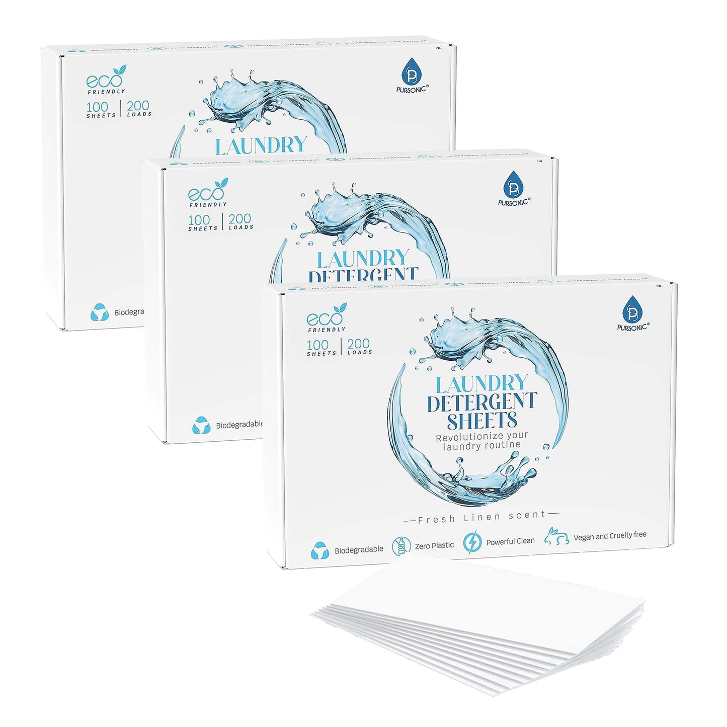 Natural Laundry Detergent Sheets ,Eco Friendly– Fresh Linen Scent-5
